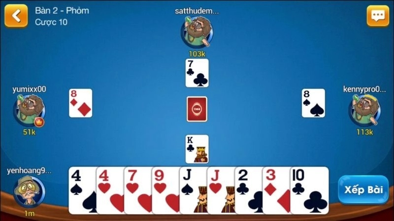 Cách chia bài và số lượng bài trong Phỏm